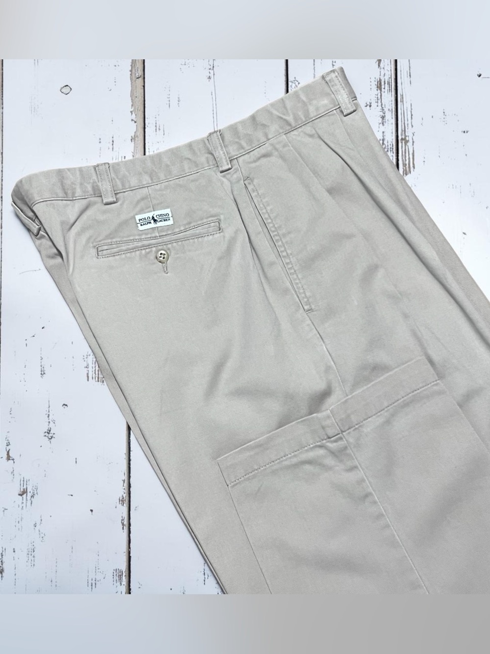 Polo Ralph Lauren Andrew Pants 36 x 33 Pleated Khaki Chinos Straight Preppy